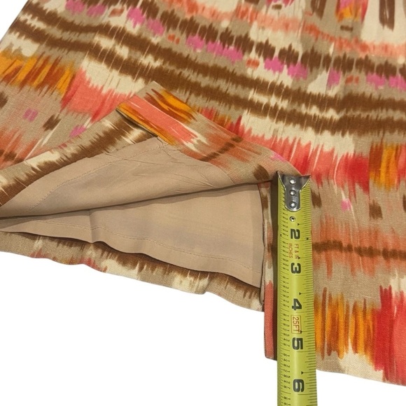 Tahari Multicolor Batik Print Shift Dress Linen Blend Mini Women’s Size 8 - Picture 12 of 12